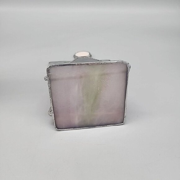 Vintage Purple Stained Glass 7" Angel Figurine Wings Free Standing - Picture 5 of 5